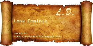 Lenk Dominik névjegykártya